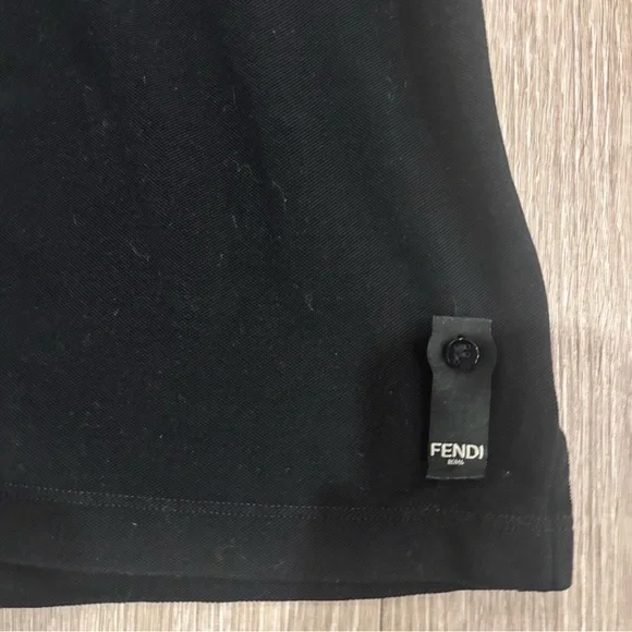 Fendi Black Polo with Yellow Trim